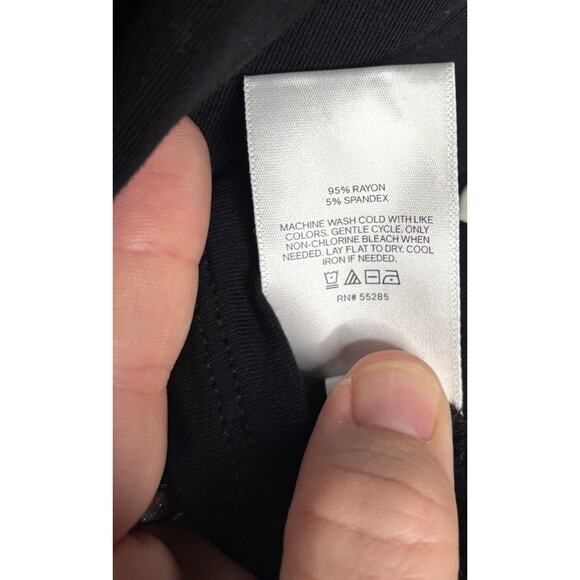 Express Body Contour High Compression Mock Neck Long Sleeve Size Large Black - Picture 6 of 7